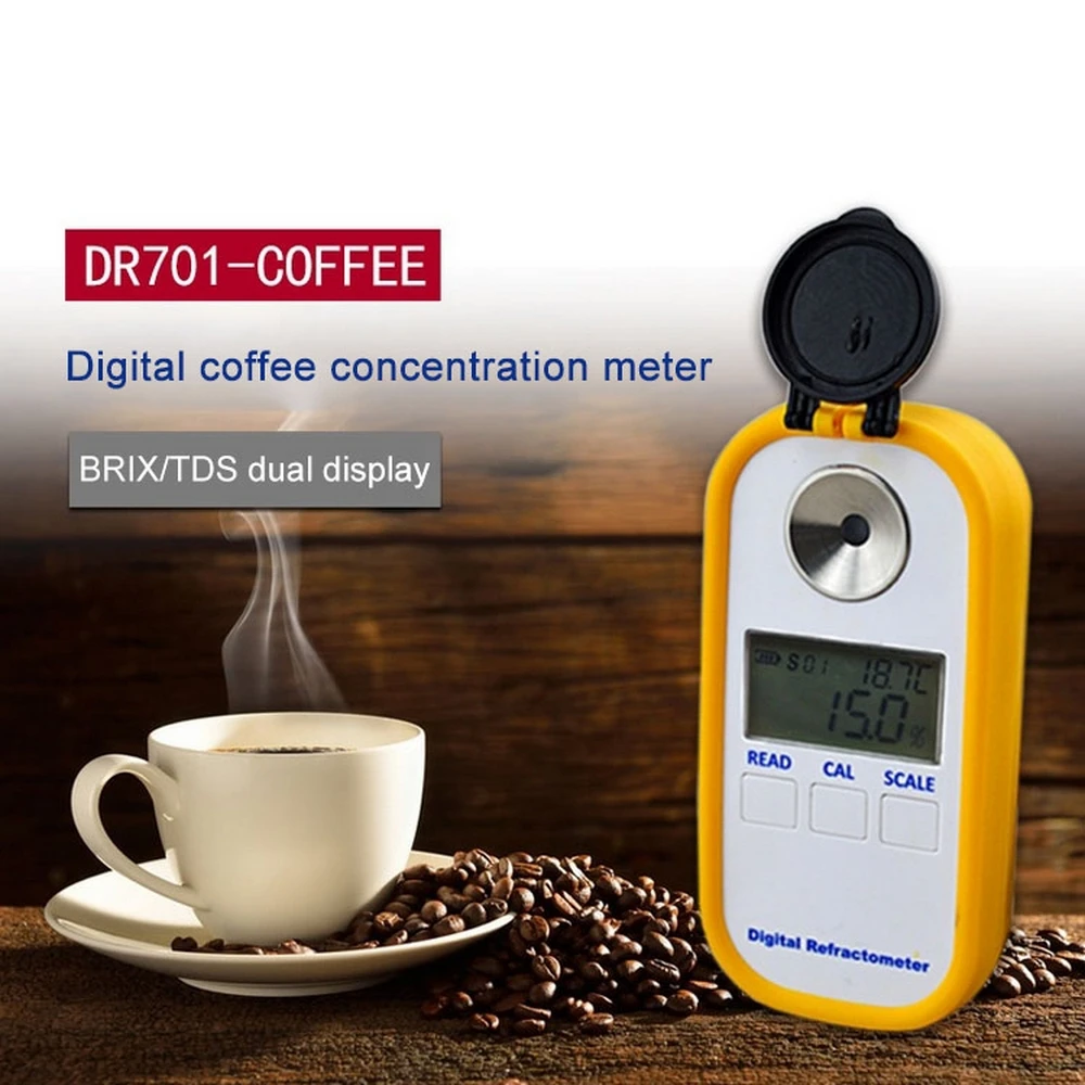 

DR701 0-30% Brix Coffee Sugar Meter Digital Portable Electronic Refractometer TDS 0-25% Concentration Refractometer Domestica