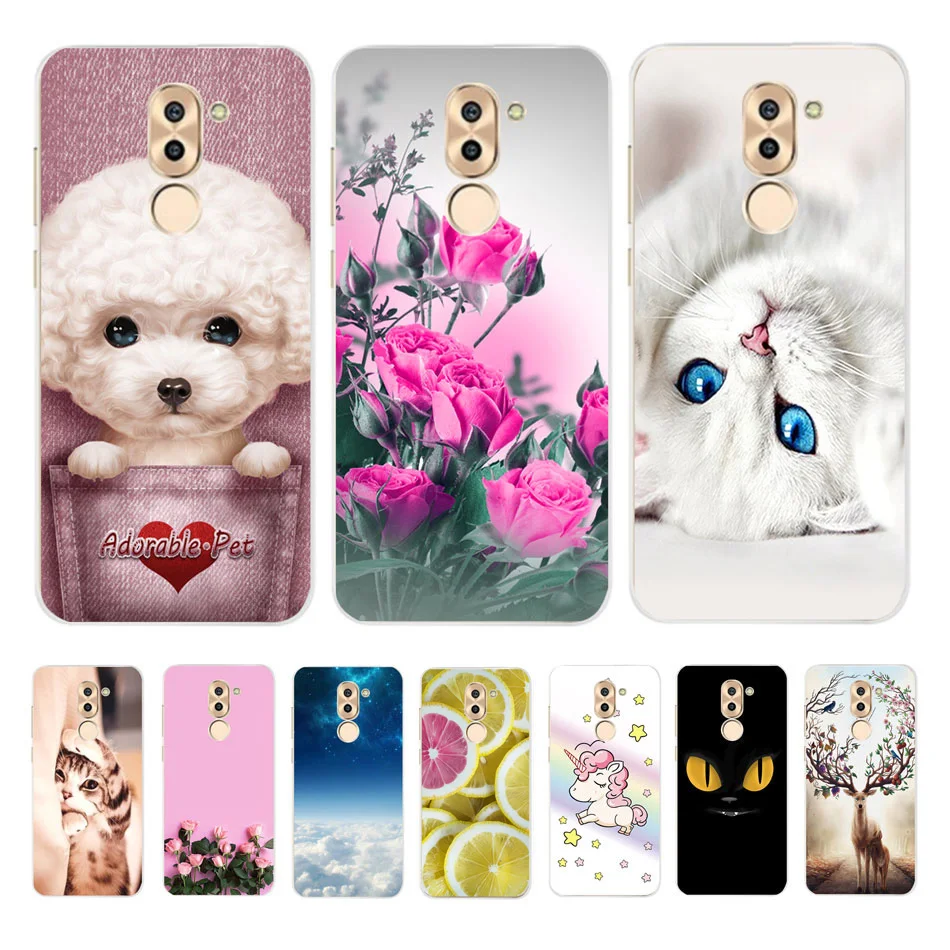 Для Fundas huawei Honor 6x Чехлы мягкий Печатный кремний ТПУ задняя крышка-чехол для