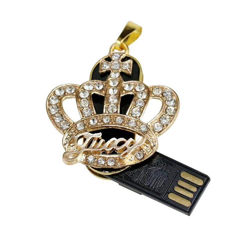 USB флеш-накопитель, флеш-накопитель Crown King/кулон в виде королевы, USB 32 ГБ, 128 ГБ, 64 ГБ, 128, 4, 16, 8, 32 ГБ, флеш-накопитель, Кристальное ожерелье, память для ключей