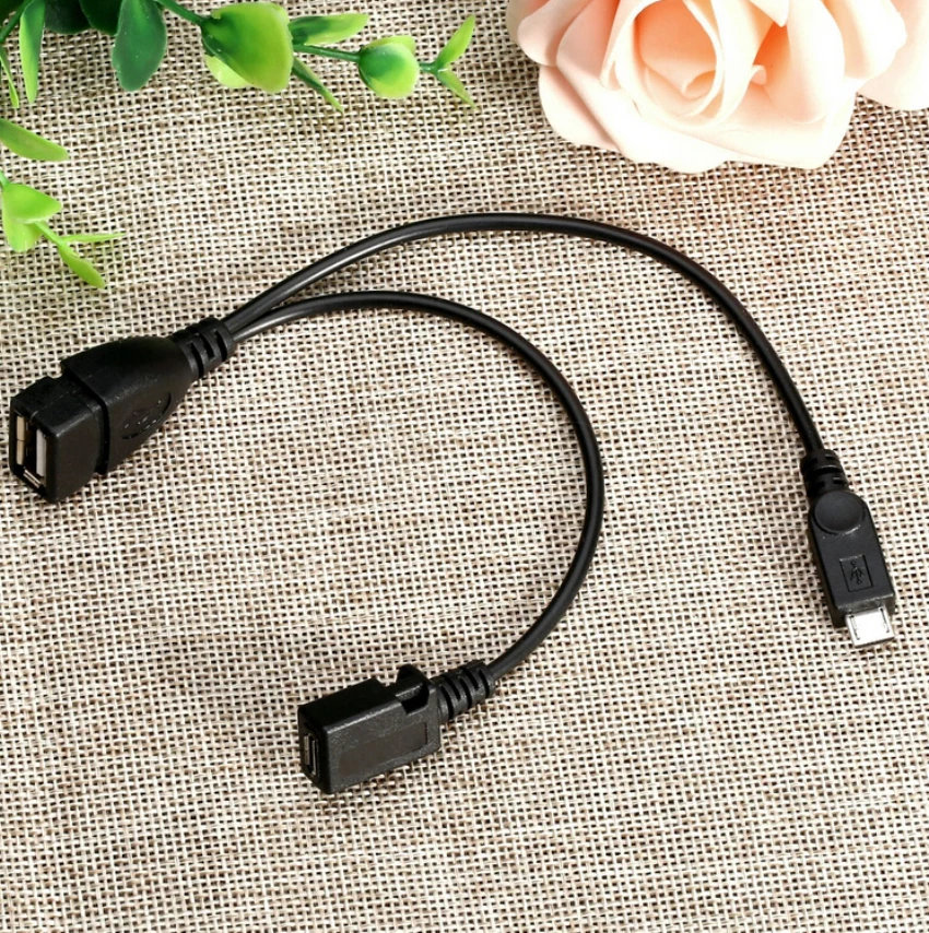 2 в 1 OTG Micro USB Host power Y Splitter USB адаптер для Micro 5 Pin женский и мужской кабель USB Женский для Micro Male+ Female
