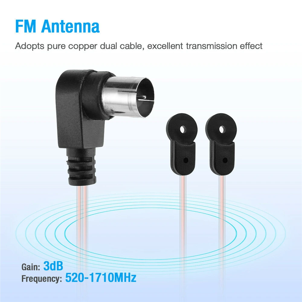Antenne intérieure,Antenne de Radio FM 75 Ohm dipôle pour usage