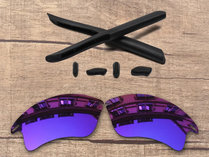 Violet Mirror Vonxyz 20+ выбор цветов, Поляризованные Сменные линзы и носоупоры, носки с ушками, резиновый комплект для-оправа для быстрой Куртки Окли XL OO9156 - Цвет линз: Violet Mirror