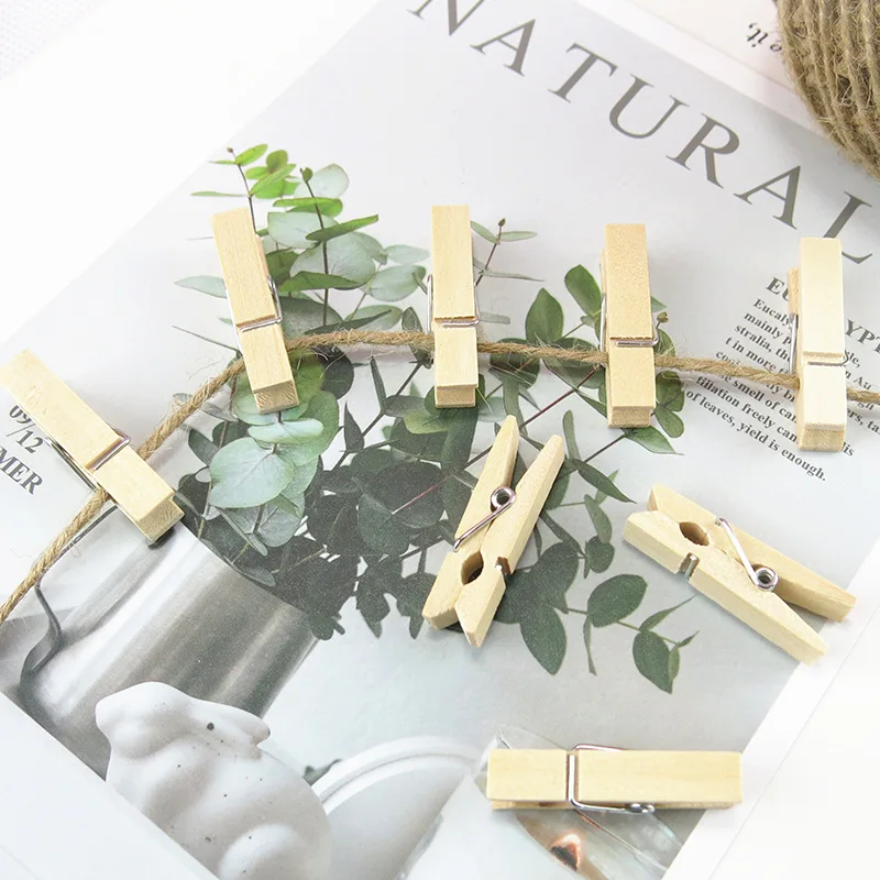 25/30/35/45mm Natural Wooden Clothes Pegs Clothes Clips Wood Clamp DIY Photo Paper Peg Clothespin Craft 30/50/100PCS clothes pegs