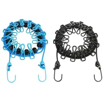 

2 Pack Portable Clothesline with 12 Clothespins,Windproof Travel Clothesline Stretchy Retractable Elastic Laundry Clothes Line f