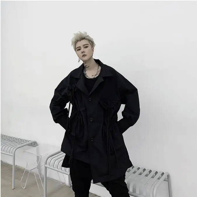 M-XL! Новинка весны, Мужская тонкая ветровка с необычной длиной, Молодежная куртка