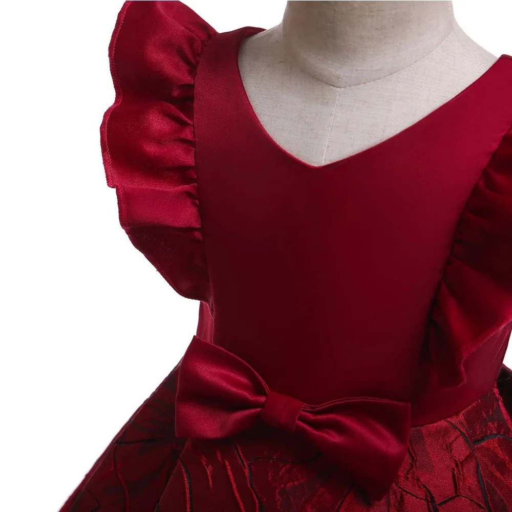 2 цвета, высокое качество, vestidos, детское рождественское свадебное торжественное платье принцессы с цветочным узором для девочек детские праздничные платья на день рождения
