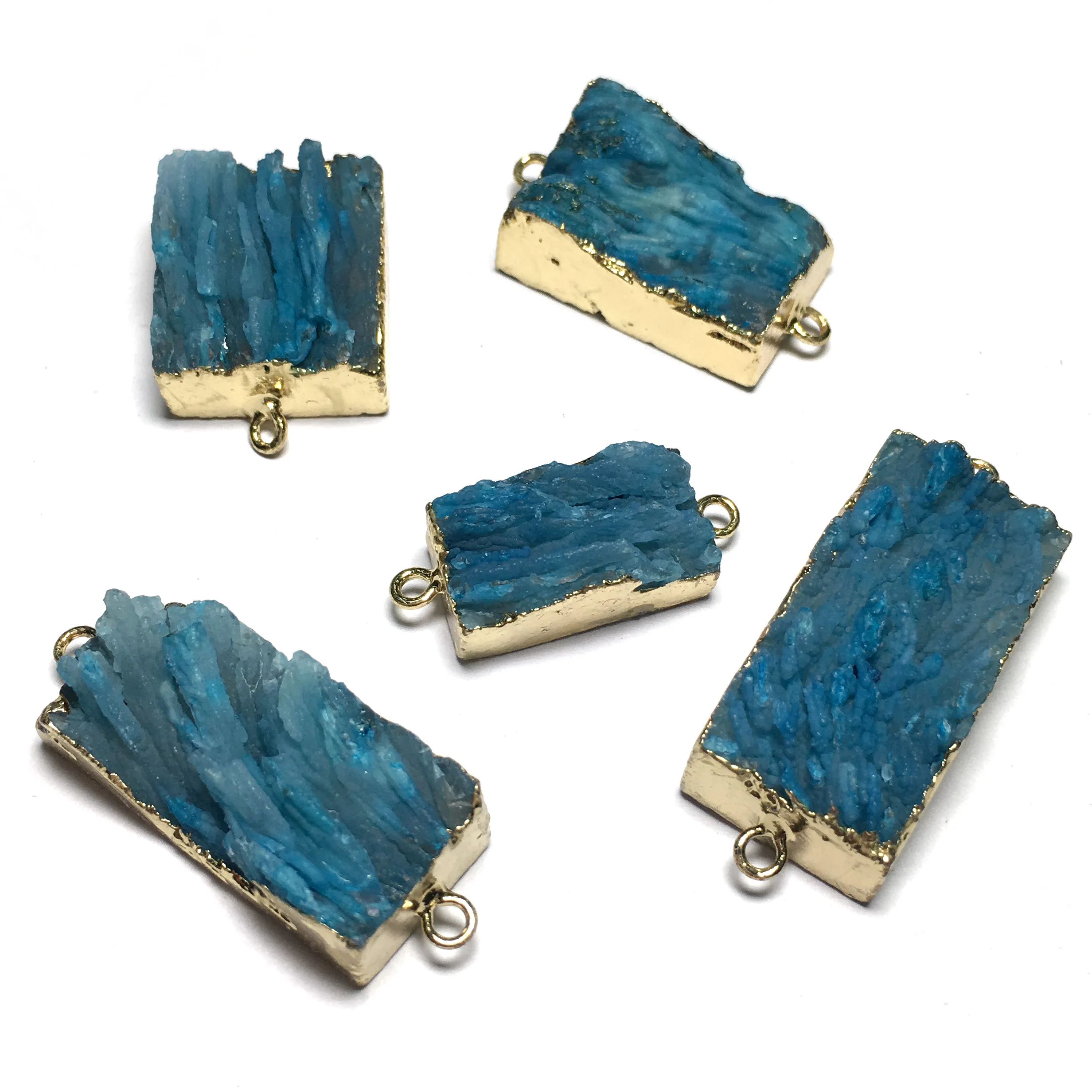 

Natural Stone Blue Pendants Fashion Square Shape Double hole connector for Jewelry Making DIY Bracelet necklace accessories