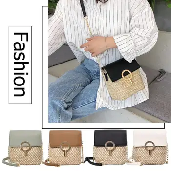 

Hot Sale Shoulder Bag Straw Ladies Crossbody Handbag Delicate Texture Women Bucket Travel Shoulder Money Purse Daily Shopping