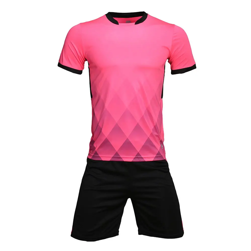 Pink Men Soccer Jerseys Adult Black Training Game Jerseys Breathable Quick Dry Football Shirts Running Short Sleeve Clothes Custom - Цвет: Pink