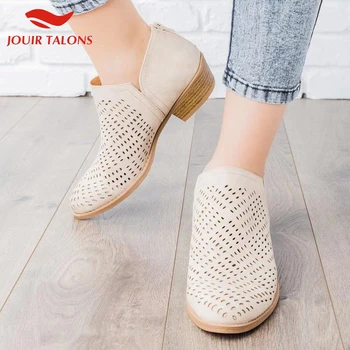 

JOUIR TALONS 2020 Dropship Big Size 43 Leisure Chunky Heels Hollow Out Summer Sandals Women Shoes Woman
