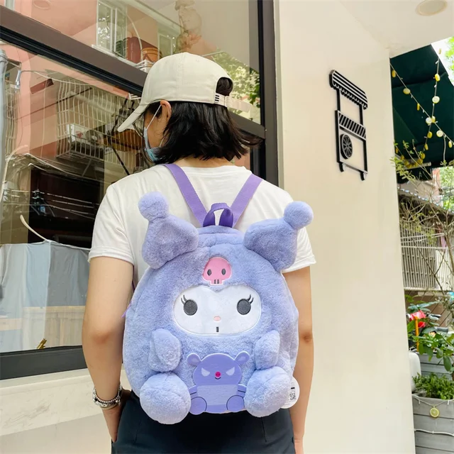 Kawaii Cinnamoroll Sanrio Plush Backpack My Melody Kuromi Plushie Bag Anime Purin Dog Backpacks for Girls Cute Stuffed Toys Gift 2