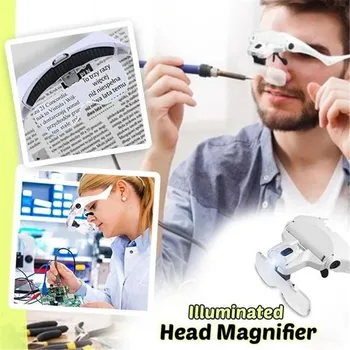

Magnifying Glasses LED Light Lamp Head Loupe Jeweler Headband Magnifier Eye Glasses Optical Glass Tool Repair Reading Magnifier5