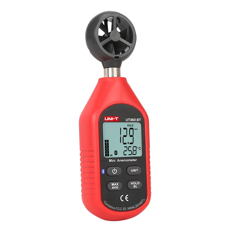 UNI-T UT363BT Mini Anemometer Speed Measuring Instruments Mini bluetooth Digital Anemometer Temperature wind speed gauge meter