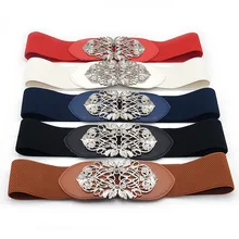 1PCS 6cm Wide Lady Cummerbund Corset Belt Stretch Dress Waist Belt Vintage Wide Elastic Belt Fashion Decorative Waistbands