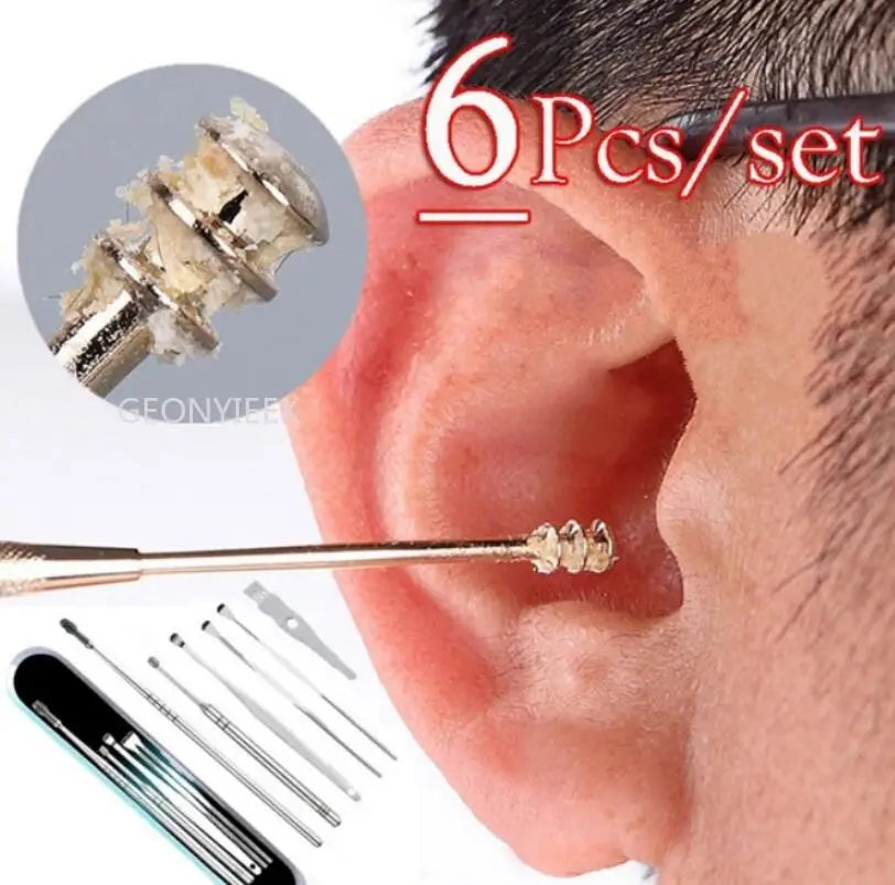 Cleaner Earpick Ear-Clean-Tool Care Spoon Wax-Remover Curette Ear-Wax Stainless-Steel
