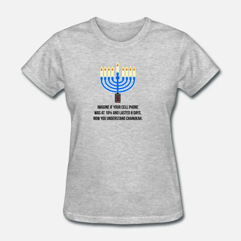 Women-Gray Чудо из Chanukah Hanukkah Мужская футболка orah для мужчин хлопковая Классическая футболка большого размера 3xl 4xl 5xl уличная одежда в стиле хип-хоп - Цвет: Women-Gray