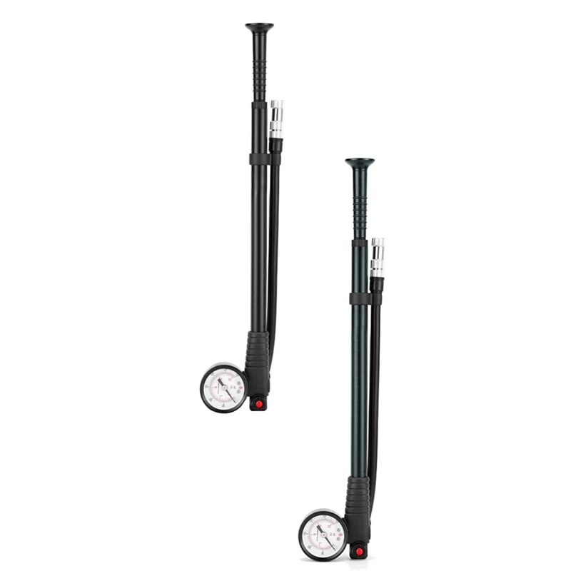 Foldable MTB Fork / Rear Suspension Pump with Gauge Bike Air Shock Pump