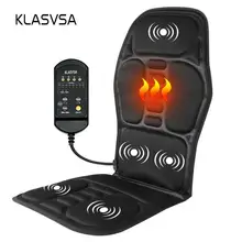 KLASVSA Eléctrico Masajeador de espalda Silla Cojín Vibrador Portátil Coche para el hogar Oficina Cuello Lumbar Cintura Alivio del dolor Almohadilla del asiento Relax Mat