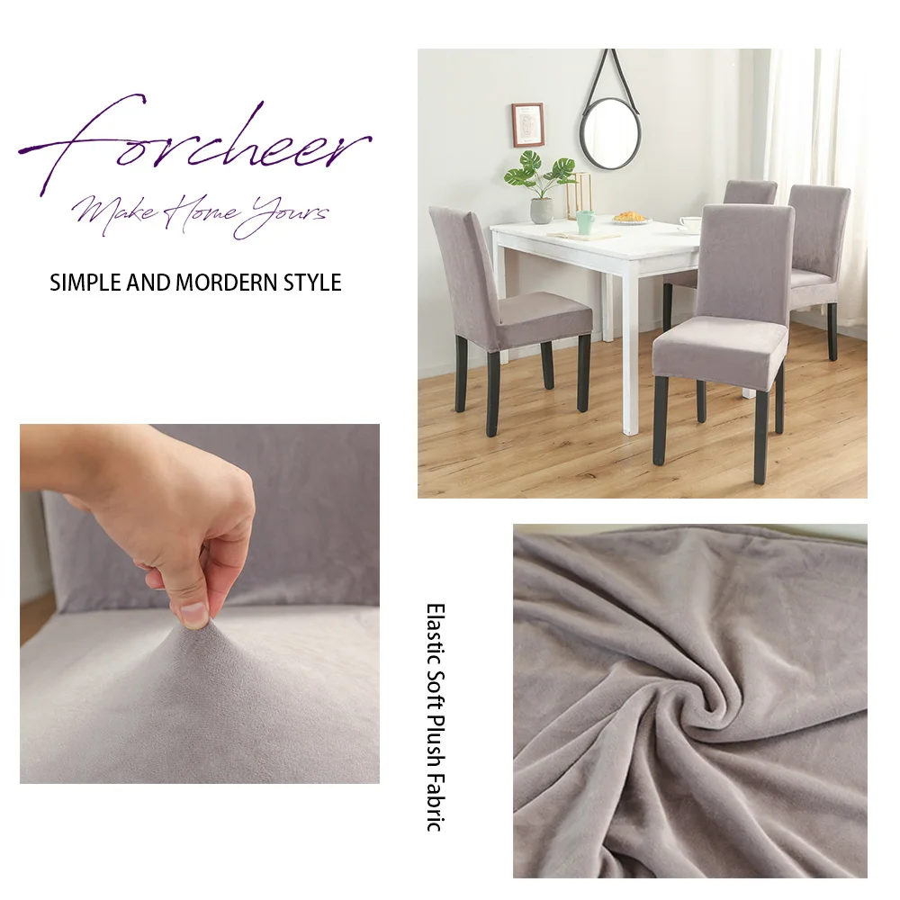 Plush Chair Covers Spandex Elastic Stretch Removable For Wedding Party Home Kitchen Dining room office Anti-dirty Solid Color