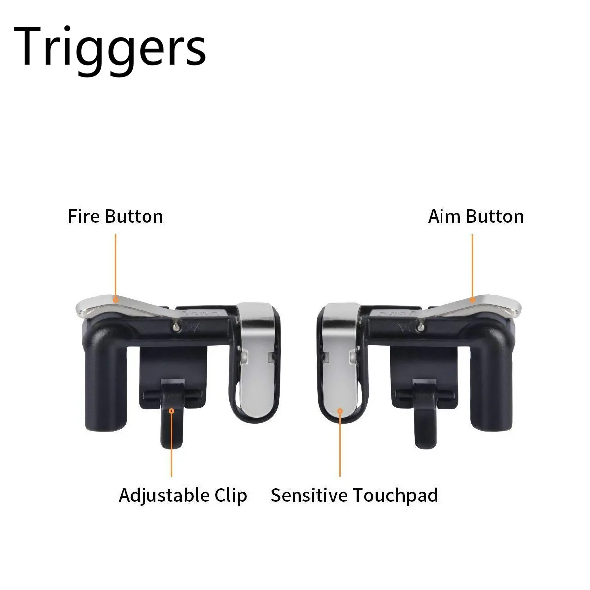 Triggers PUBG COD мобильный триггер игровой контроллер Shooter Fire Aim L1R1 Кнопка джойстик ручка геймпад для вызова Duty IPhone Android - Цвет: Triggers