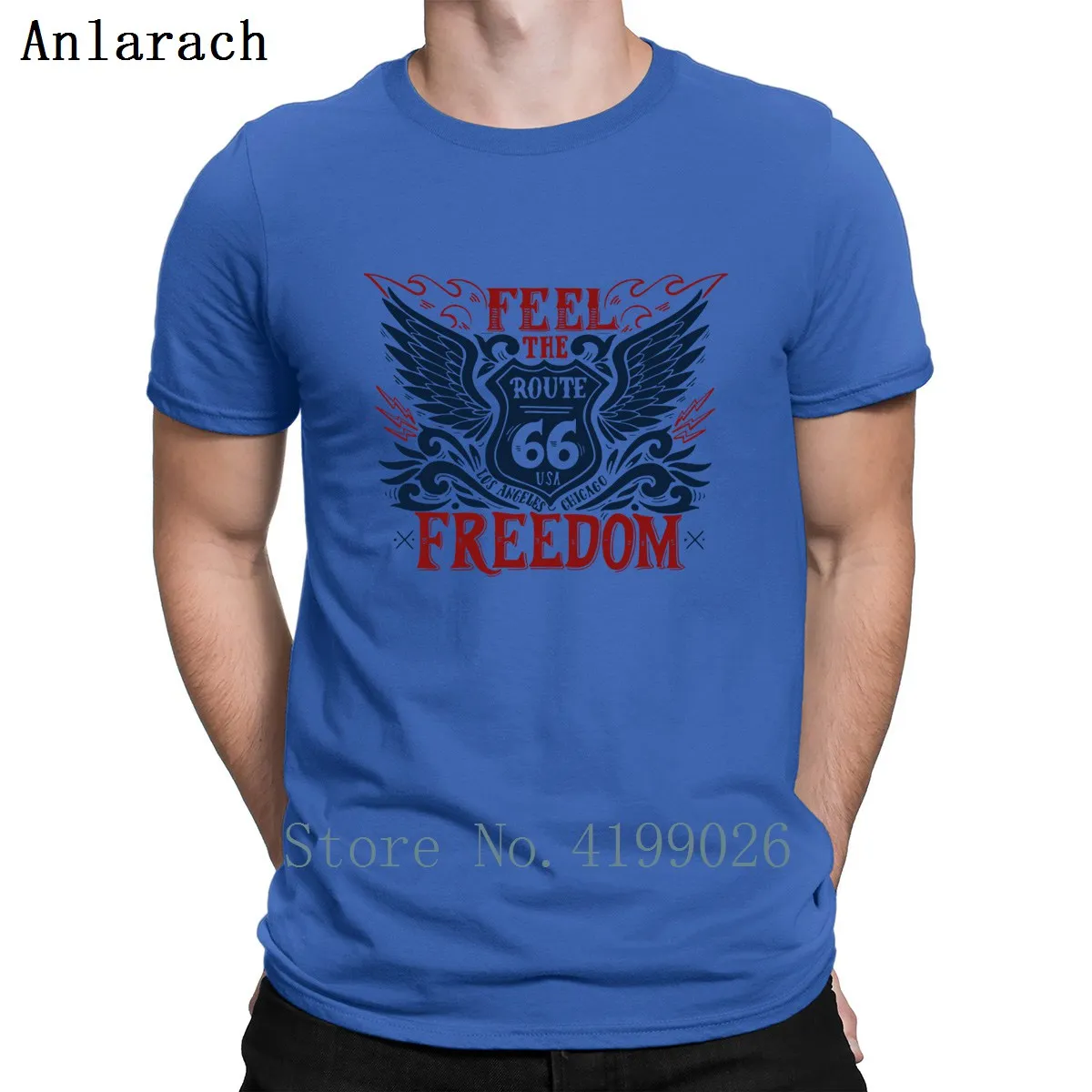 Feel The Freedom Route 66, большой размер, 5XL, футболка, оригинальная, весна, осень, солнечный свет, модная, трикотажная, хлопковая, с узором, круглый воротник, рубашка