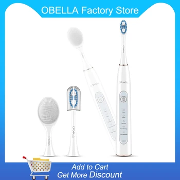 

O'bella T10 Electric Toothbrush USB Rechargeable Waterproof Sonic Electric Toothbrush Head Upgraded Ultrasonic Toothbrush