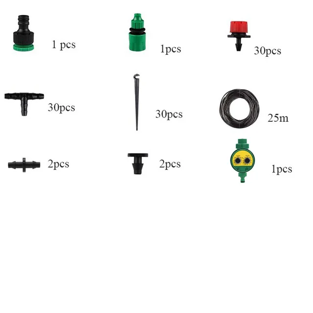 25m drip irrigation 30 м Автоматическая микро капельная оросительная система орошения сада спрей самополива наборы с регулируемой капельницей - Цвет: 25m drip irrigation