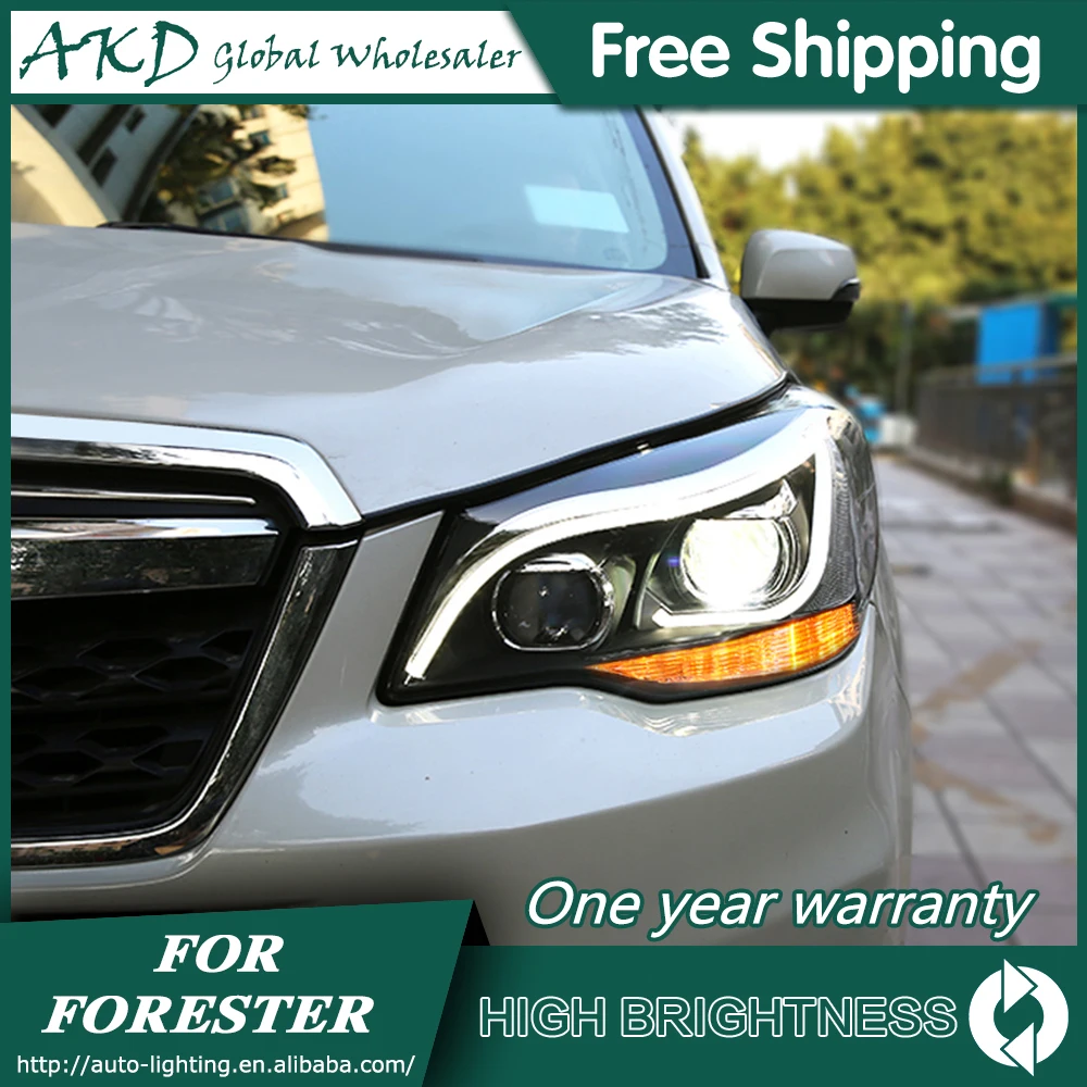 AKD автомобильный Стайлинг для Forester фары 2013- Forester светодиодный фонарь светодиодный DRL Биксеноновые линзы Высокий Низкий луч парковка