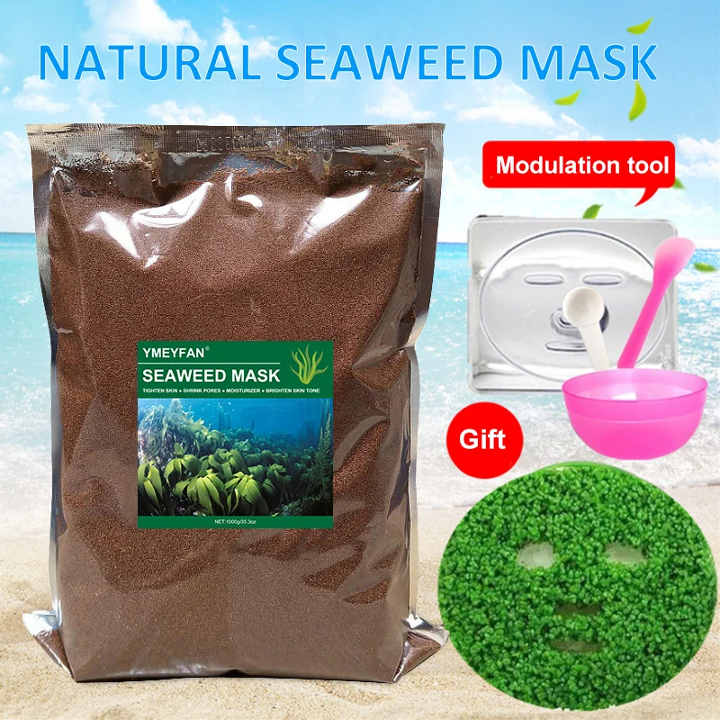 

Natural Seaweed Mask Moisturizing Hydrating Shrink Pores Peel Off Algae Seed Small Particles Facial Mask Anti Acne Skincare 1kg
