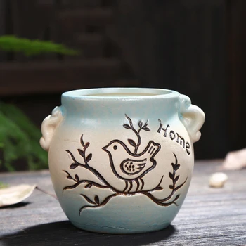 

Flower Pot Gradient Glaze Home Decor Flower Pot Desktop Succulent Pot Planter Plant Pots Ceramic Fleshy Creative Flower Pot