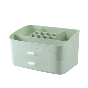

Plastic Cosmetic Organizer Storage Box Makeup Drawer Container Jewelry Box Casket Holder Desktop Sundries Container