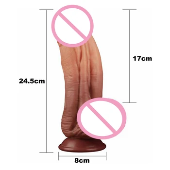 24.5*6.8CM Soft Super Giant Big Realistic Silicone Dildo Penis with Suction Cup Fake Dick Large Anal Dildos Sex Toys for Woman 5