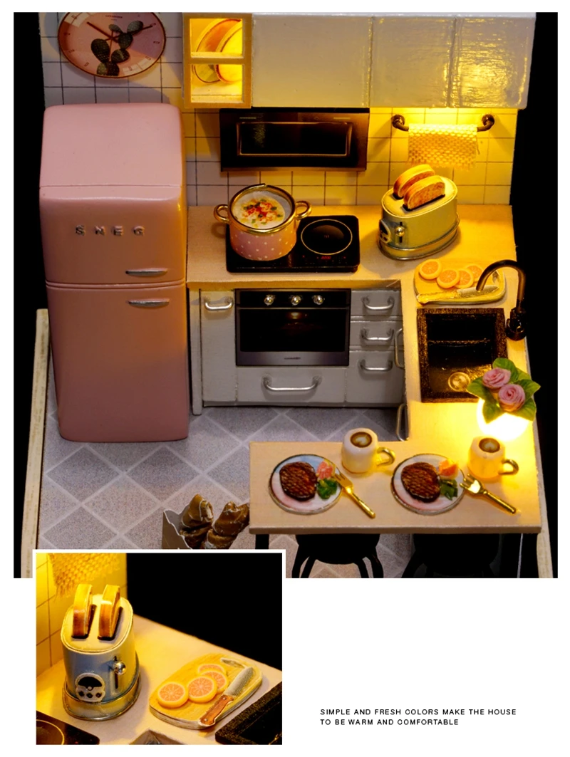 Doll House Furniture Diy Miniature Dust Cover 3D Wooden Miniaturas Dollhouse Toys for Children Birthday CHRISTMAS Gifts casa K36