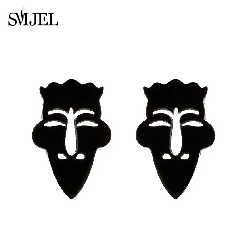 Rock-Stil, Edelstahl, schwarze Ohrringe für Damen und Herren, Totenkopf, Gothic, Punk, Pendientes, menschliches Gesicht, leichter Hai, Ohrstecker, 2025 – Detail 32