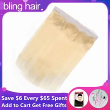 Шикарные волосы, 613 блонд, бразильские прямые волосы, Фронтальная застежка, 13*4, с детскими волосами, средняя/свободная/три части, человеческие волосы Remy