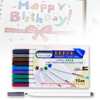 

10 colors/set Paint Marker Pen Waterproof Permanent Water Oil Based Markers Color on Rocks Metal Wood Glass DIY Album DQ