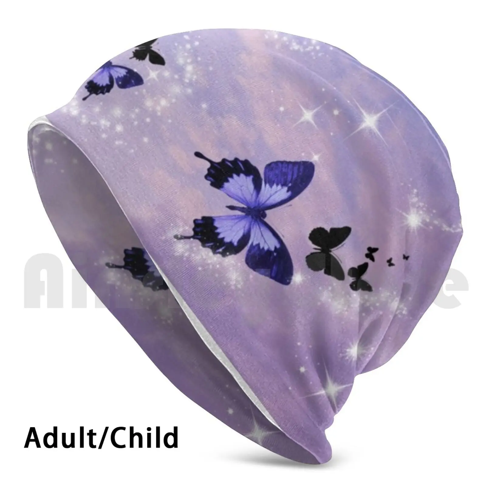 Y Las Mariposas (Viola) Cappello 983 Cappello Mariposas Farfalle Pretty Blue Glitter Sparkles Fly