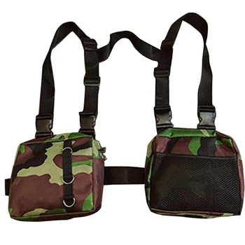 

Fashion Hip Hop Streetwear Men Chest Rig Multi-Pockets Waistcoat Chest Bag Vest Functional Waist Packs Bag Camouflage