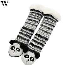 Womail Fashion Женская мультфильм животных теплые домашние тапочки из плюша для плотные теплые носки плюшевые носки с принтом Толстая характер