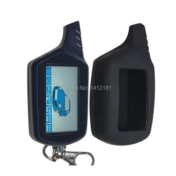 

B9 Engine Start LCD Remote Control Keychain Key +Silicone Case For Russian Two way Car Alarm Starline B9 Twage KGB FX-7 FX7 FX 7