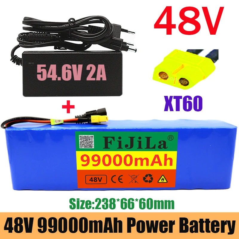 

48v lithium ion battery 48v 99Ah 1000w 13S3P Lithium ion Battery Pack For 54.6v E-bike Electric bicycle Scooter with BMS+charger