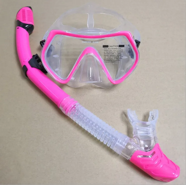 Новинка, профессиональная маска для подводного плавания, трубка, противотуманные очки, очки, набор, силиконовый, для плавания, рыбалки, бассейна, оборудование, 10 цветов, для взрослых - Цвет: Rose-Red