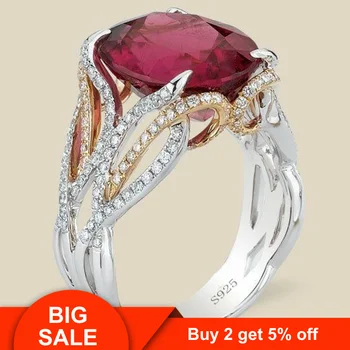

choucong Luxury Ring Huge 8ct AAAAA cz stone 925 Sterling Silver Vintage Wedding Band Rings for women men Party Jewelry