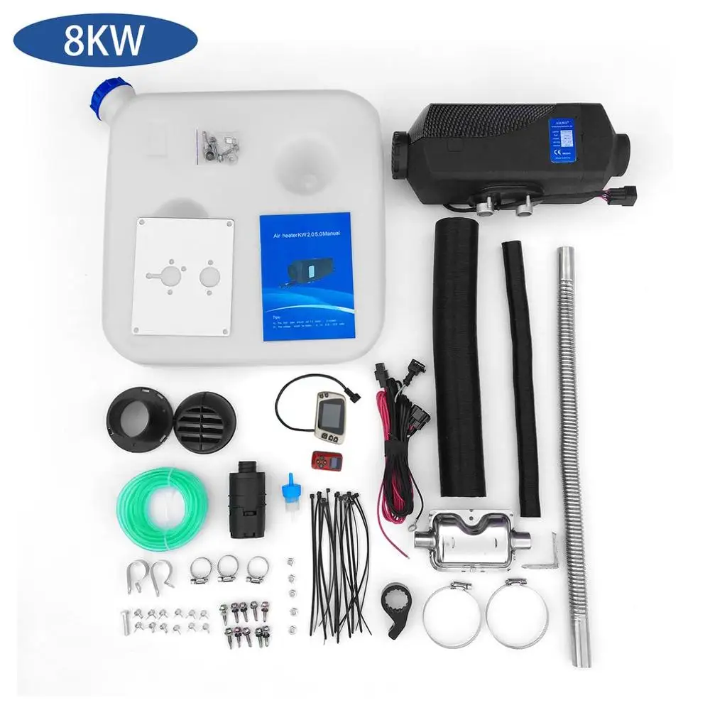 12V 5Kw/8Kw подогреватель воздуха, дизель обогреватель стояночный отопитель нагреватель воздуха на дизельном топливе Автомобиль Грузовик Лодка Универсальный Дизельный подогреватель воздуха черный - Название цвета: 5KWGoldLCD