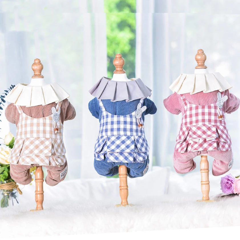 

Plaid Design Clothes for Dogs Multi Colors S-xxl Sizes Warm Pet Jumpsuits for 2019 Autumn and Winter Four Legs Clothing Pets