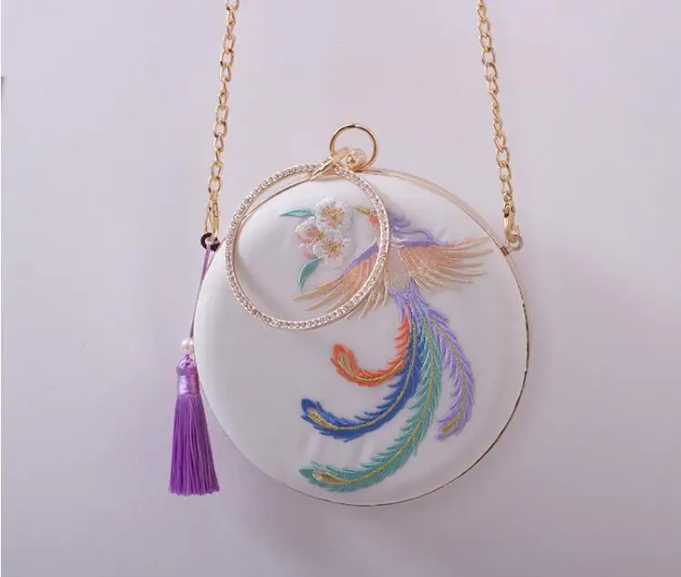 Angelatracy, Новое поступление, перламутровая цепочка с птицей, круговой Феникс, чонсам, вышивка, Цветочная коробка, сумочка, сумка на запястье, ежедневные клатчи