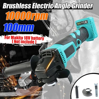 

Brushless Electric Angle Grinder Rechargable Cordless 100mm Grinding Machine Cutting Woodworking Tool for Makita Battery 18V