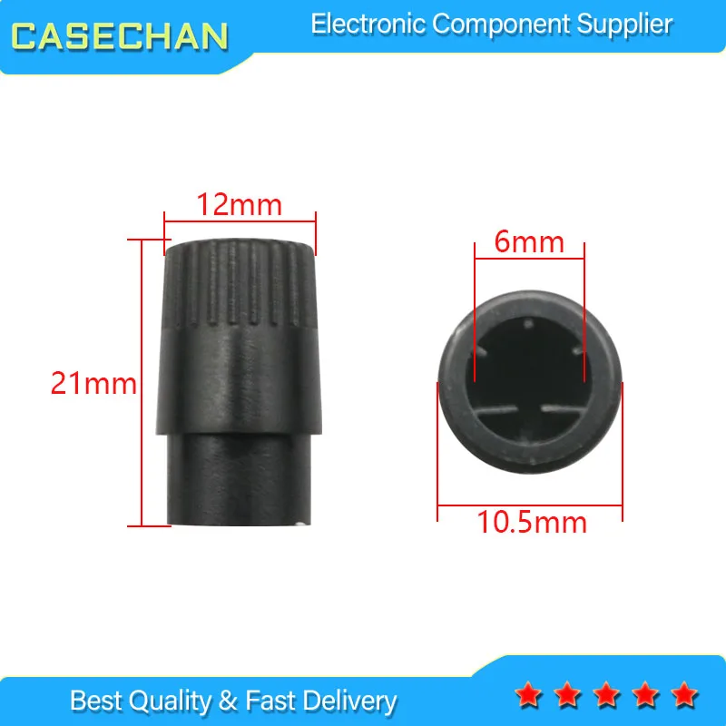 10pcs plug-in 180 degree potentiometer half shaft plastic knob cap cover plastic case instrument instrument cap twist top