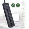 Multiple Power Strip Surge Protection Eu Plug Electrical Extension Sockets with USB 5 way Outlets Independent Control 2m Cord ► Photo 3/6