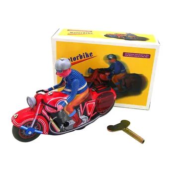 

1:24 Nostalgic Clockwork Chain Toy Mini Motorcycle Photography Props Baby Gift Classic Motorbike Autobike Early Educational Toys